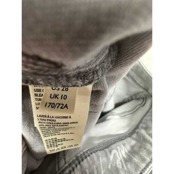 Free People We The Free Jeans Women 28 Gray Denim Paint Splatter Raw Hem Skinny - Picture 10 of 13